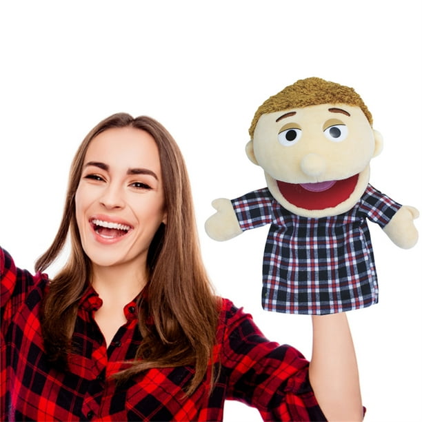 ZAXARRA Lovely Family Hand Puppets Mouth Opening Plush Puppets Toys Role  Playing Toys Puppets Children Storytelling Teaching Toys 