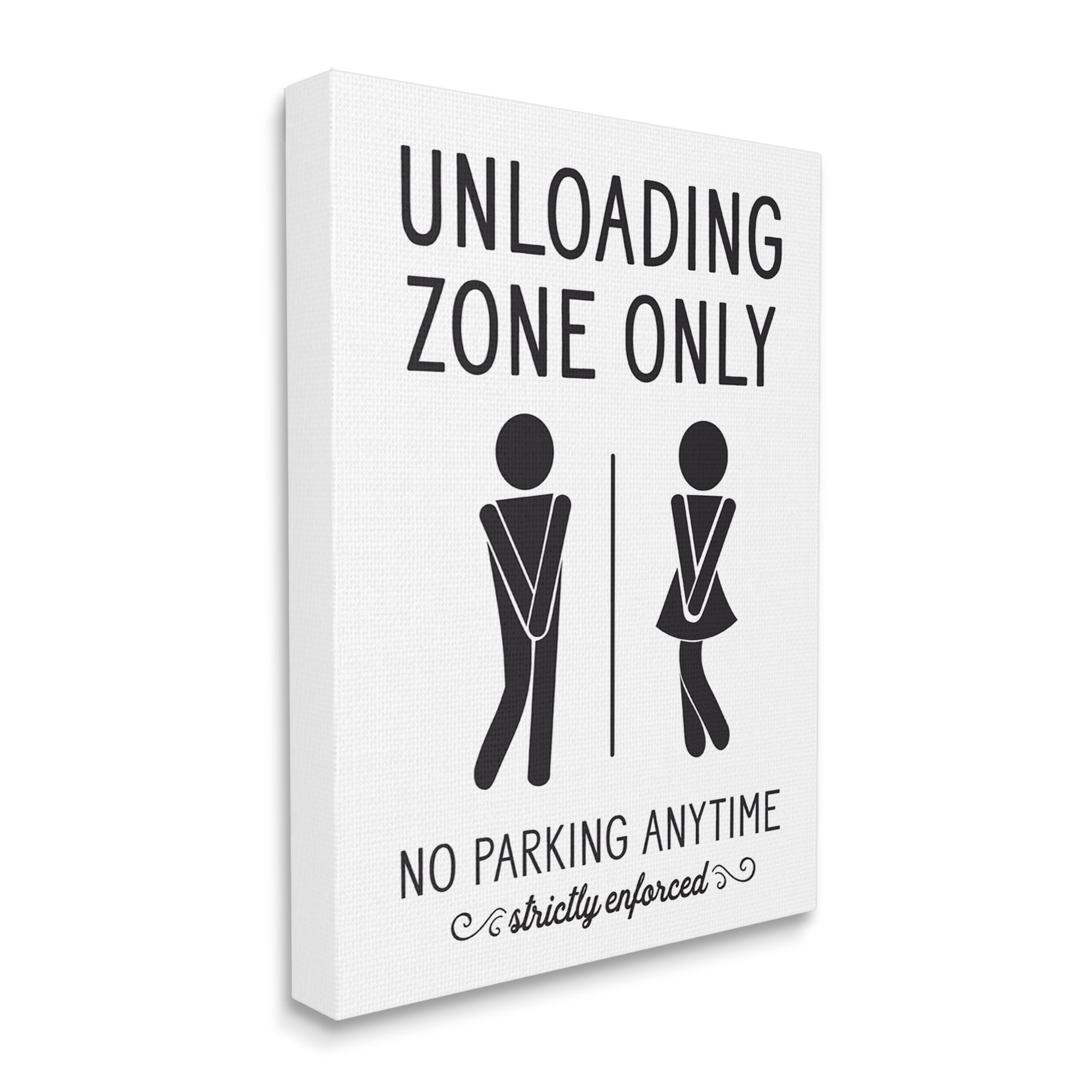 Stupell Industries Unloading Zone Witty Bathroom Symbols Casual Sign Graphic Art Gallery Wrapped Canvas Print Wall Art, Design by Lettered and Lined