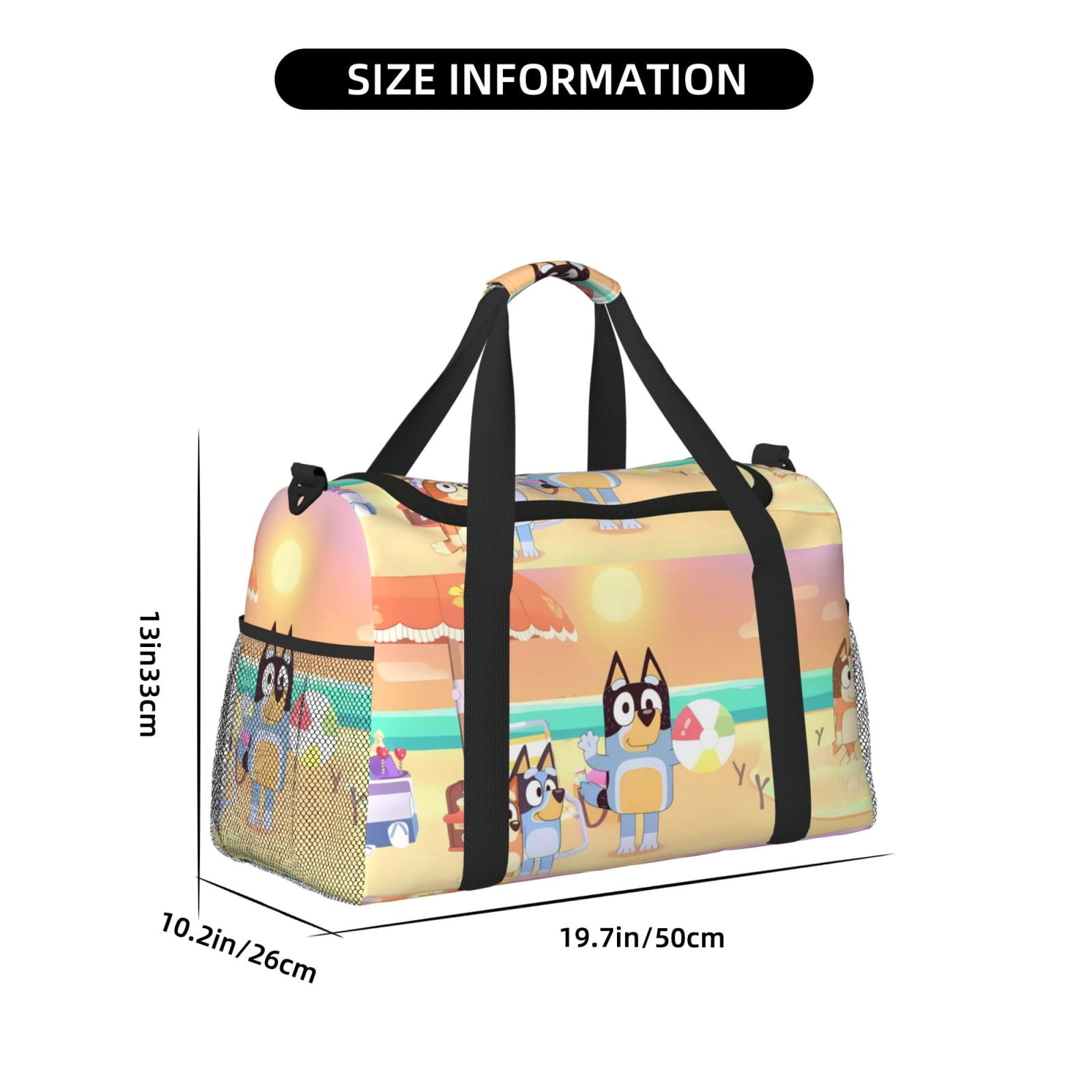 Silaia Bluey Print Travel Duffle Bag,Weekender Bag Carry On Tote Bags,Sport Gym Bag, Hospital Bag for Labor and Delivery, Overnight Bag Luggage Bag