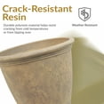 thumbnail image 3 of Sunnydaze Weather-Resistant Double-Walled Anjelica Outdoor Flower Pot Planter - 24" - Beige, 3 of 10
