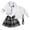 White, variant on Aislor Boys Girls British School Uniform Long Sleeve Wide Lapel Coat with Shirt Tie Mini Skirt Set Size 4-12 A Black 7-8