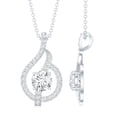 thumbnail image 3 of Rosec Jewels - Lab Grown Diamond Leaf Pendant (EF-VS Quality) - Minimalist Necklace with Chain, 925 Sterling Silver, 3 of 6