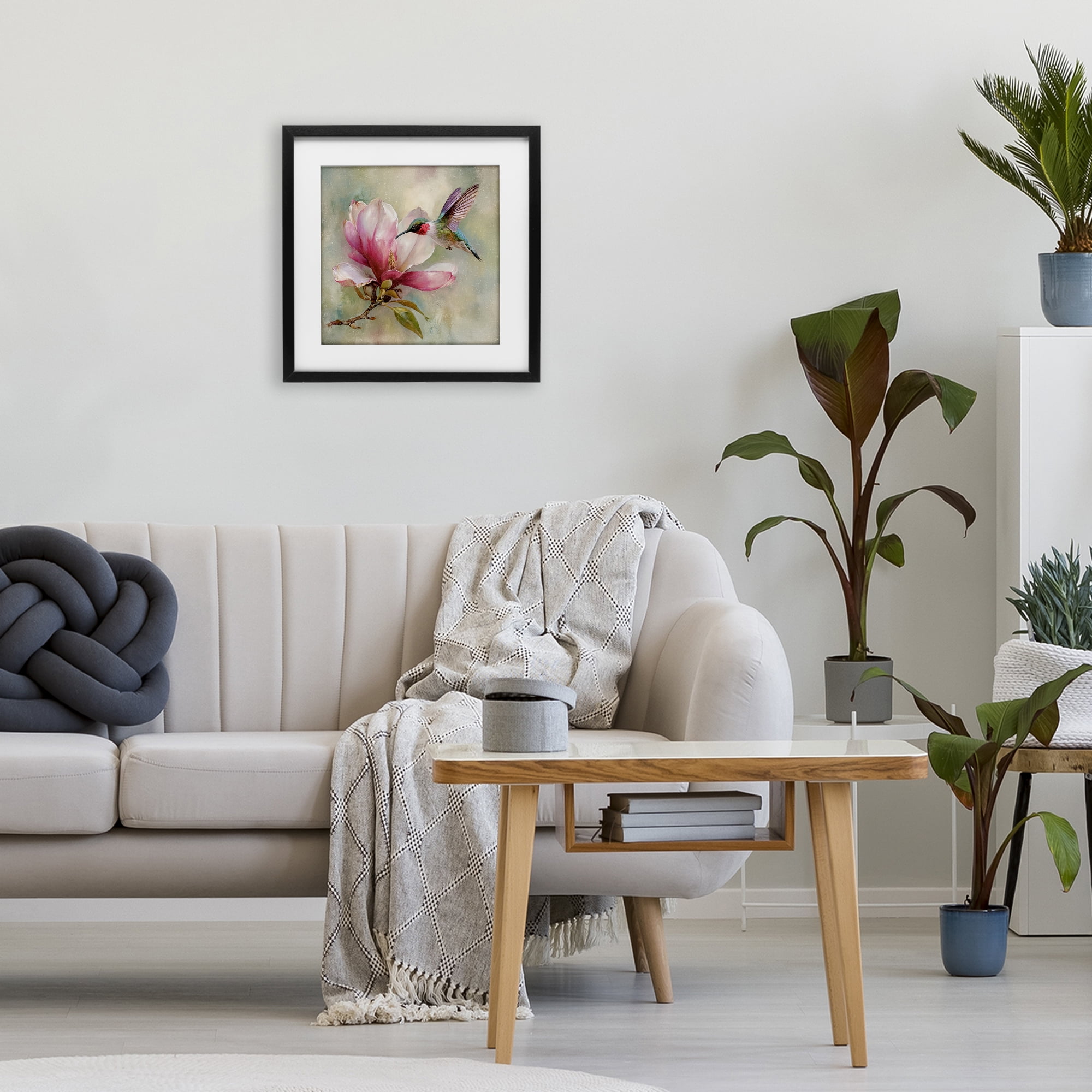 Stupell Industries Magnolia Ruby Hummingbird Black Framed Print Under Glass, design by Tina LeCour
