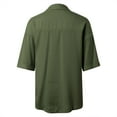 thumbnail image 4 of GPOECD Casual Solid Color Button-Down Shirt for Women Comfortable Turn-Down Collar Blouse for Daily Wear Z100-Green,L, 4 of 5