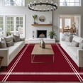 thumbnail image 4 of Pure Red Wine Large Area Rug 8x10 FT, Non Slip Living Room Throw Carpet, Simple Solid Color Washable Soft Indoor Outdoor Carpet Non-Shedding Rug for Bedroom Dining Room, 4 of 9