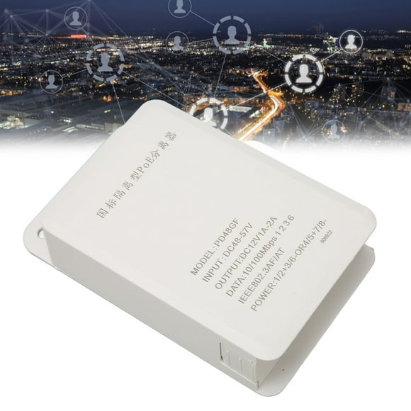 Power Supply Module PoE Adapter, Durable 48W Reliable 48V To 12V PoE Splitter Box Stable Transmission for Camera