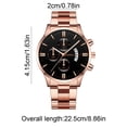 thumbnail image 3 of Men’s Openwork Quartz Watch with Stainless Steel Strap – Alloy Case Business Casual Wristwatch, Skeleton Dial Analog Timepiece Father’s Day Gift for Him, 3 of 6