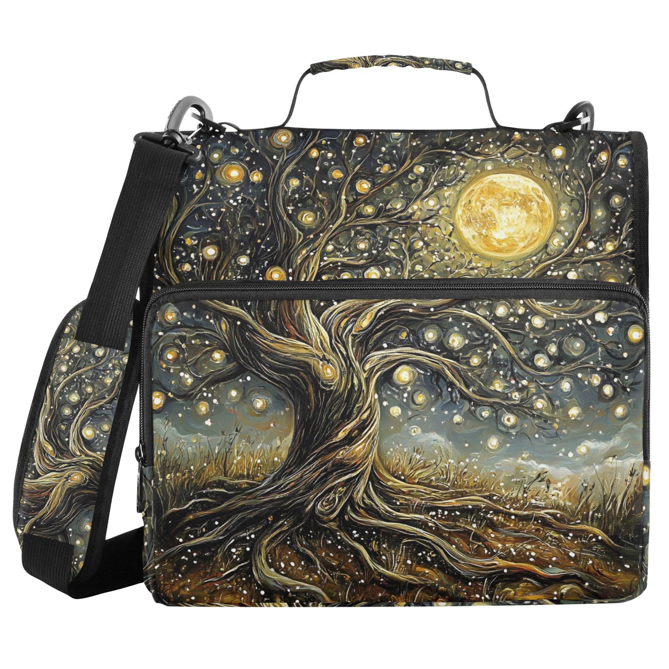 ALAZA Zipper Binder Bag Dream Tree 3 Ring File Folder Binder Organizer Bag