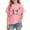 Pink, variant on Riecok 100th Day of School Shirts Crewneck Celebration Tees Funny Colorful Printed Trendy Short Sleeve Tops