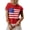 Fiery Red, variant on Women's Fiery Red Flag Knit Sweater Top - Short Sleeve Casual Summer Round Neck, XL