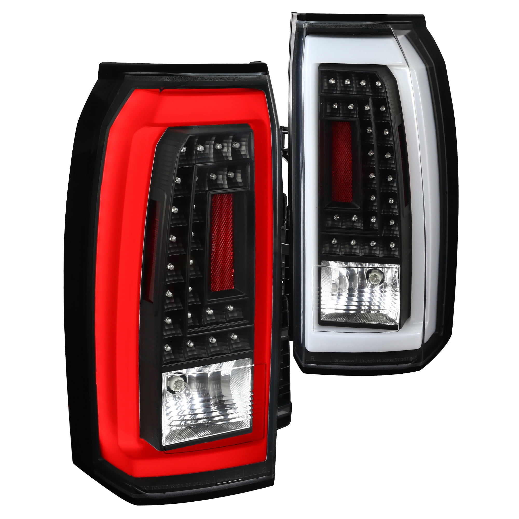 SpecD Tuning Black Housing Clear Lens LED Bar Tail Lights for 2015