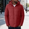 thumbnail image 4 of hoksml Men's Hooded Puffer Quilted Jacket Zip Up Lightweight Warm Winter Outerwear with Side Pockets, 4 of 9