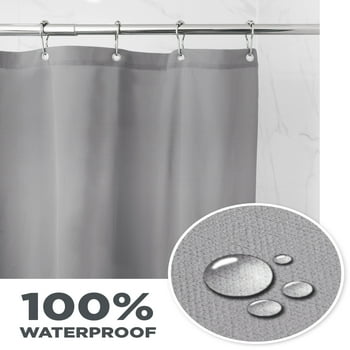 Waterproof Ultimate Shield Gray Fabric Shower Curtain Liner, 70" x 72" - Better Homes & Gardens