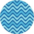 thumbnail image 1 of Ahgly Company Indoor Round Patterned Neon Blue Area Rugs, 8' Round, 1 of 6