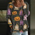 thumbnail image 2 of MVRLSH Womens Tops Blouse Casual Halloween Graphic Printed Long Sleeve Round Neck Daily Wear Tees Loose Fit Blouses MR1 - M, 2 of 5