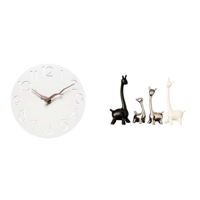 Reloj de pared,Reloj de pared decorativo para baño o dormitorio,Estatua de ciervo alce,Estatua de jirafa de cerámica,decoración moderna para el hogar,Figuras de animales: