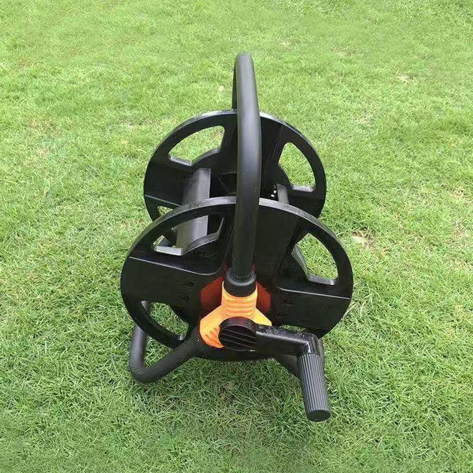 Yajisi Professional Garden Hose Reel Reinforced 164ft Water Hose Holder for Outside Yard, Heavy Duty Metal & ABS Water Pipe Storage Rack (164.0ft / 50m Capacity)