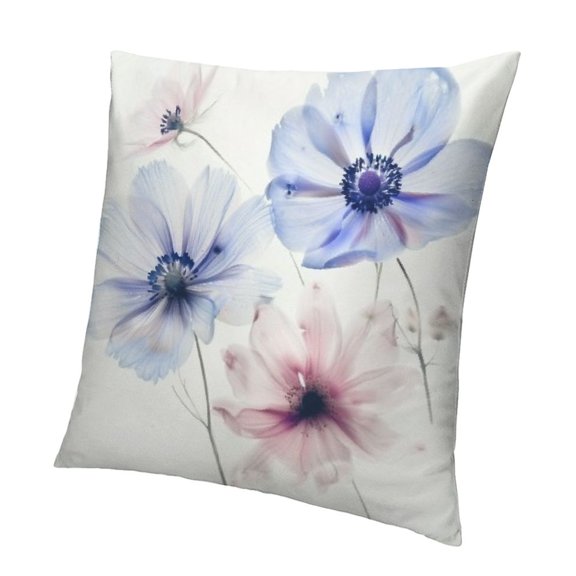 BANET Pink Purple Flower Pillow Covers Modern Decorative Throw Pillow for Home Couch Patio Decor White