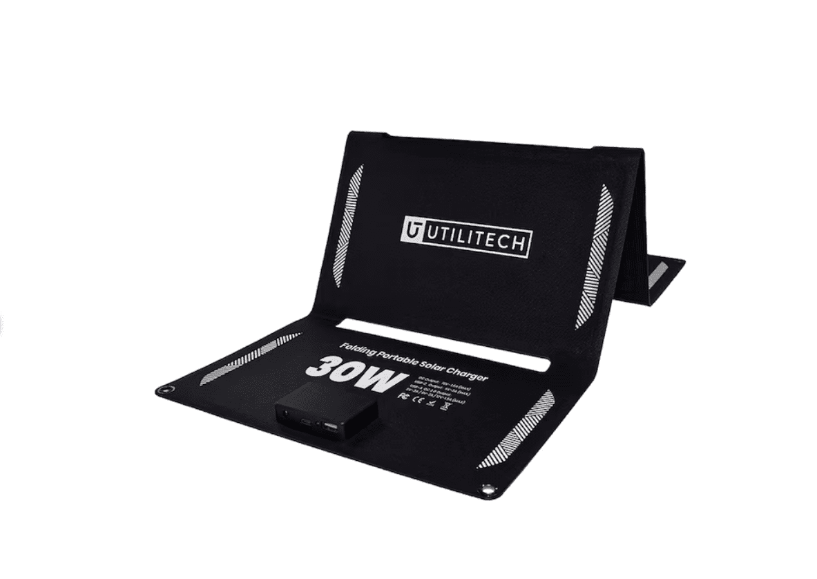 Utilitech 32-in x 12.4-in x 0.1-in 30-Watt Portable Solar Panel