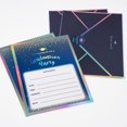 thumbnail image 3 of Cheerland Juego de 12 invitaciones, sobres de invitación de graduación azul holográfico, pegatinas, tarjetas, invitaciones de graduación azul real con confeti dorado, felicitaciones, suministros para, 3 of 5