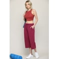 thumbnail image 3 of Made by Johnny Women's Capri Pants Loose Yoga Pants Wide Leg Drawstring Comfy Lounge Pajama Capris Sweatpants with Pockets M WINE, 3 of 6