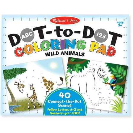 Melissa & Doug ABC 123 Dot-to-Dot Coloring Pad, Wild Animals ... Melissa & Doug ABC 123 Dot-to-Dot Coloring Pad, Wild Animals ...