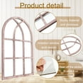 thumbnail image 5 of Pcapzz 2Pcs Arched Window Wall Mirror,Vintage Rustic Acrylic Mirror with Wood Frame Wall Decor for Living Room,Hallway,Entryway,Garden Mirrors Outdoor,27x42cm,Original Wood Color, 5 of 9