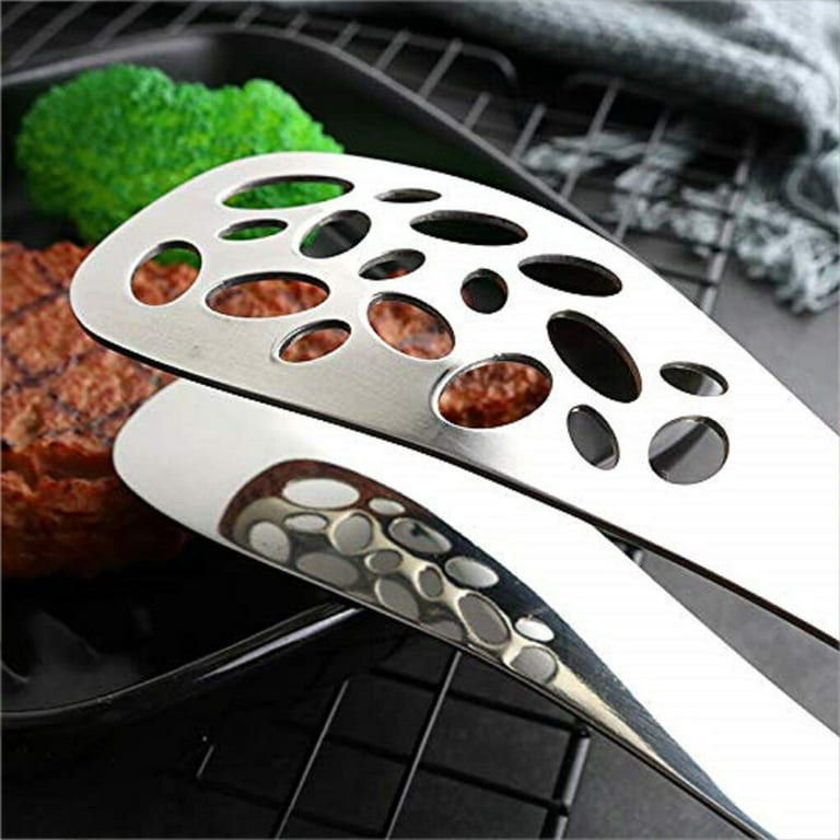 9 Inch Kitchen Picnic Food Silicone Tongs Bread Buffet BBQ Clamp Clip  Barbecue Thongs Tools Party