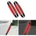 thumbnail image 1 of HSHDLDF Autocollants de Protection Réfléchissants Universels 4 Pcs pour Porte de Voiture, Autocollant de Protection en Fibre de Carbone pour Voiture, SUV, Camionnette (Rouge, pour Autocollant de Porte de Voiture), 1 of 5