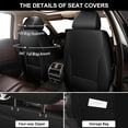 thumbnail image 3 of JIAMAOXIN Car Seat Covers Full Set Fit for Kia Cadenza 2014-2019 with Airbag Compatible, Waterproof Breathable Leather Automotive Seat Cushions Protector Accessories(Black+Gray), 3 of 5