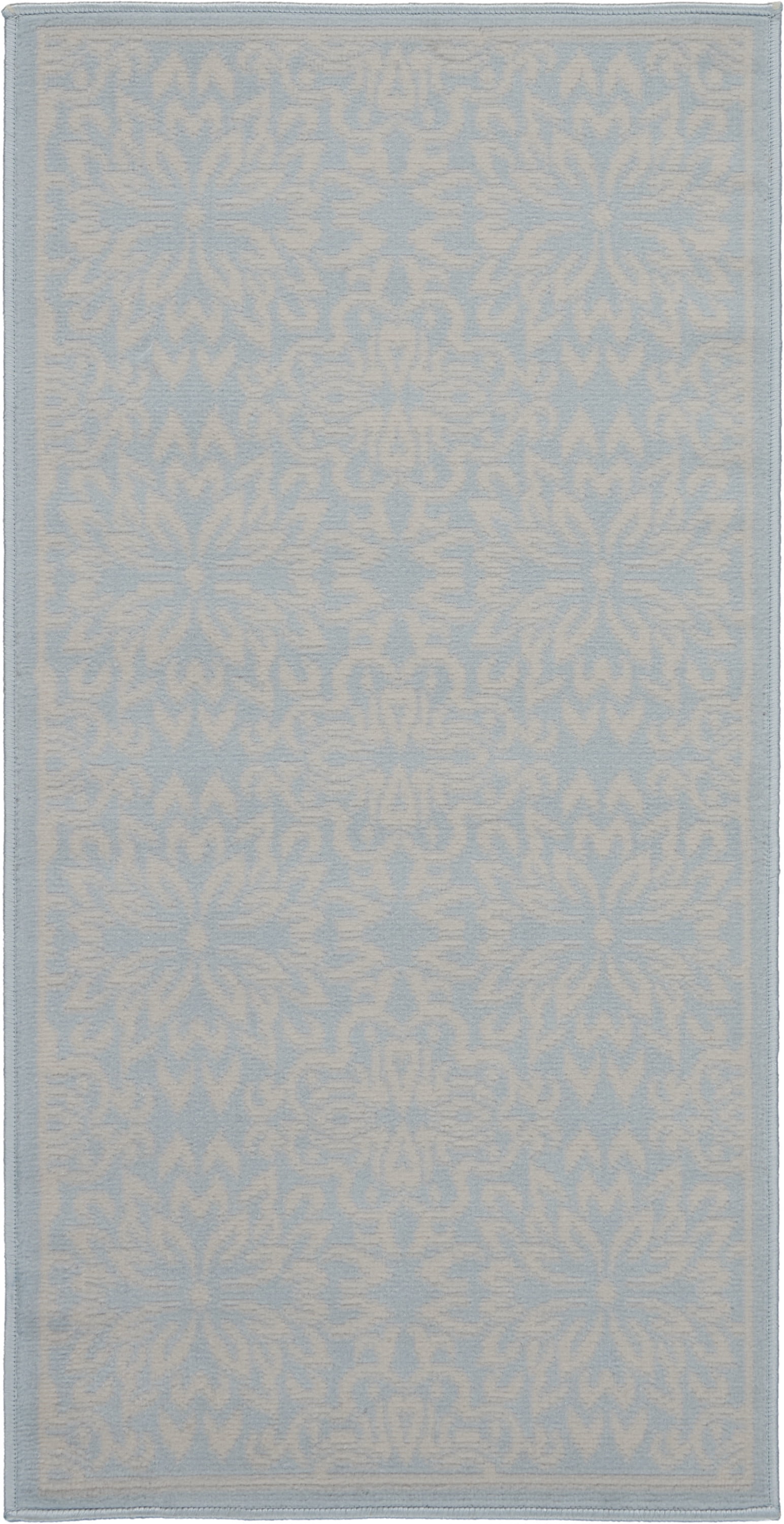 Nourison Bliss Modern Floral Ivory/Light Blue 2' x 4' Area Rug, (2' x 4')
