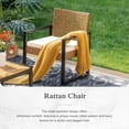 thumbnail image 6 of Alpha Joy 4 Piece Wicker Outdoor Patio Conversation Set, Brown & Beige, 6 of 12