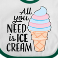 thumbnail image 4 of Inktastic All You Need is Ice Cream with Ice Cream Cone Boys or Girls Baby Bib, 4 of 4