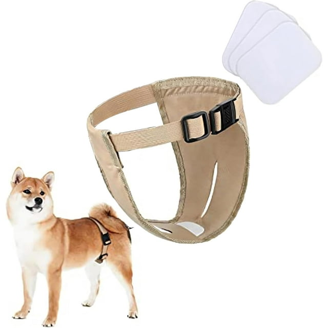 HeeHom Reusable Dog Diapers for Female in Heat Cycle, Adjustable Washable Pants with Sanitary Pads | Breathable Cotton Design for Comfort & Leak-Proof Protection