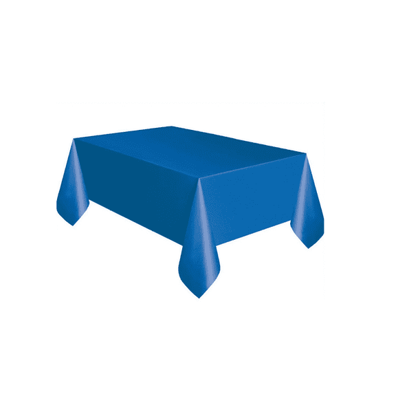 RICHMJ Rectangle Vinyl Tablecloth, Waterproof Spillproof Plastic Flannel Backed Table Cloth, Wipe Clean Table Cover for Dining, Buffet Parties and Camping (Blue, 6ft x 4.5ft)