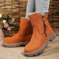 thumbnail image 5 of Xiaoxatg Women's Ankle Boots Winter Fashion Suede Platform Ankle Boots With Side Zipper Warm Lined Footwear For Cold Weather 8 Orange, 5 of 8