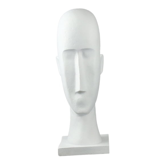 TISHITA Abstract Human Figurine Head Resin Statue Gift Living Room Office Creative Desk Figure Sculpture for Farmhouse Study Room Bar White