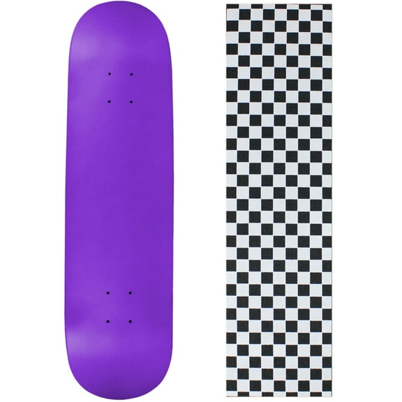 Skateboard Deck Blank Neon Purple 7.75" Checker White Grip