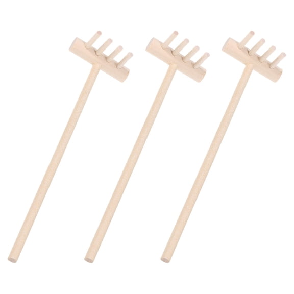 LULULION Bonsai Rake Bamboo Tea Set Beige Sand Table Accessories Japanese Style 3pcs