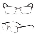 thumbnail image 2 of Reading Glasses Rectangular Metal Pocket Readers Mens Crystal Lens, 2 of 5