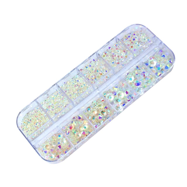 Vogacara Microcuentas para uñas, diamantes de imitación de cristal, suministros de bricolaje, usos versátiles, accesorio de manicura para Type3 NO3