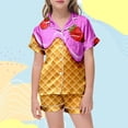 thumbnail image 2 of Pyjamas de Noël pour Garçons Enfants Pyjamas en Soie Imprimés Ensemble de Pyjamas 2 Pcs Manches Courtes Tenue de Noël Fille Pyjamas de Noël 8-9 Ans, 2 of 5