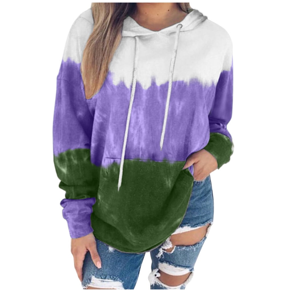 womens plus size tie dye hoodie