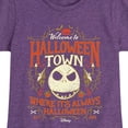 thumbnail image 3 of The Nightmare Before Christmas - Halloween Town Sign - Toddler And Youth Girls Short Sleeve Graphic T-Shirt, 3 of 5
