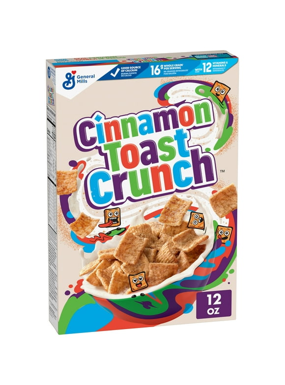 Cinnamon Toast Crunch Breakfast Cereal, Crispy Cinnamon Cereal, 12 oz Cereal Box