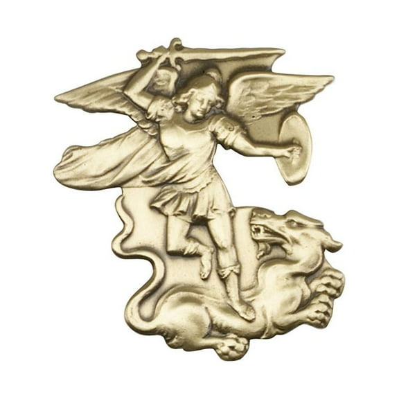 Antique Gold St. Michael the Archangel Keychain