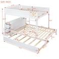 thumbnail image 2 of Harper & Bright Designs Full Over Full Bunk Bed with Trundle and Desk, Solid Wood Bunk Bed Frame with Storage Drawers and shelves for Bedroom, White, 2 of 16