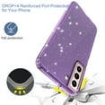 thumbnail image 4 of Allytech Glitter Case for Samsung Galaxy S22 5G 2022, Crystal Clear Bling Sparkly Shiny Soft Flexible TPU Slim Drop Protection Shock-Absorption Case for Galaxy S22 6.1" 2022 Released [5G], Purple, 4 of 6