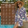 thumbnail image 5 of Renewold Beach Cover Ups for Women Breathable Bikini Coverups with Pocket Casual Button Down Shirts for Women Long Shirt Bathing Suit Cover Up Vacation Resort Wear, Paisley Flower Print Violet, XL, 5 of 7