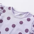thumbnail image 3 of GYRATEDREAM 2PCS Toddler Girl Clothes Summer Outfits Short Sleeve Ruffle T Shirt Tops and Shorts Clothing Set for 4-5Y Purple, 3 of 9